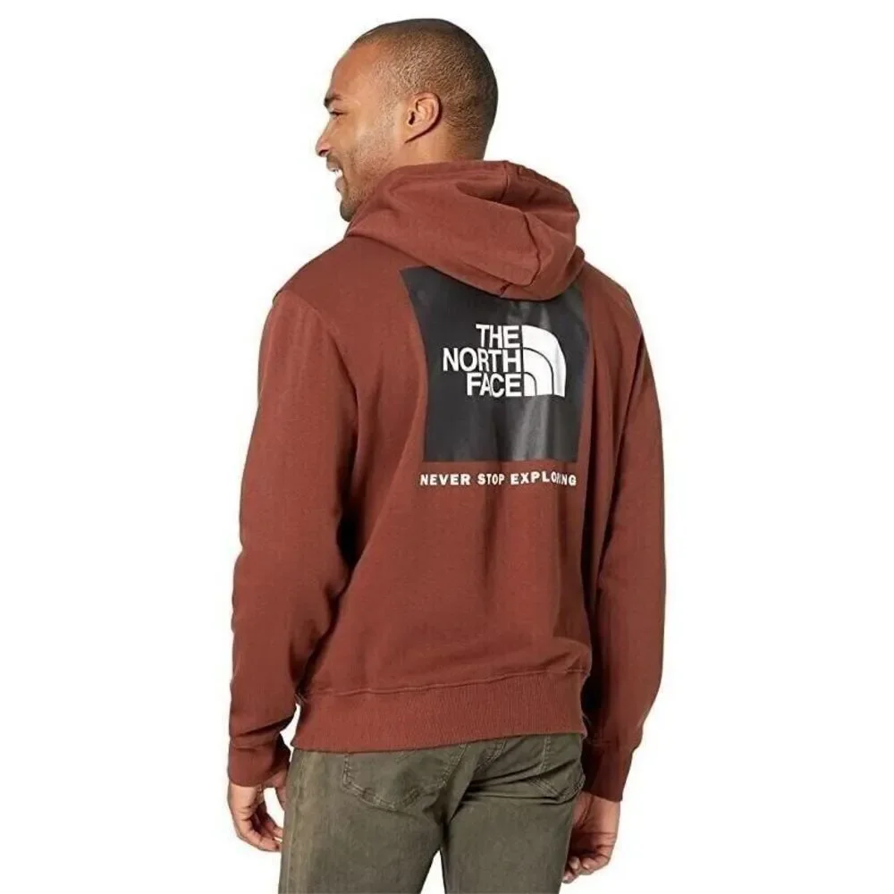 The North Face men's Box NSE logo Hoodie Sweatshirt Extra Large XL Dark Oak